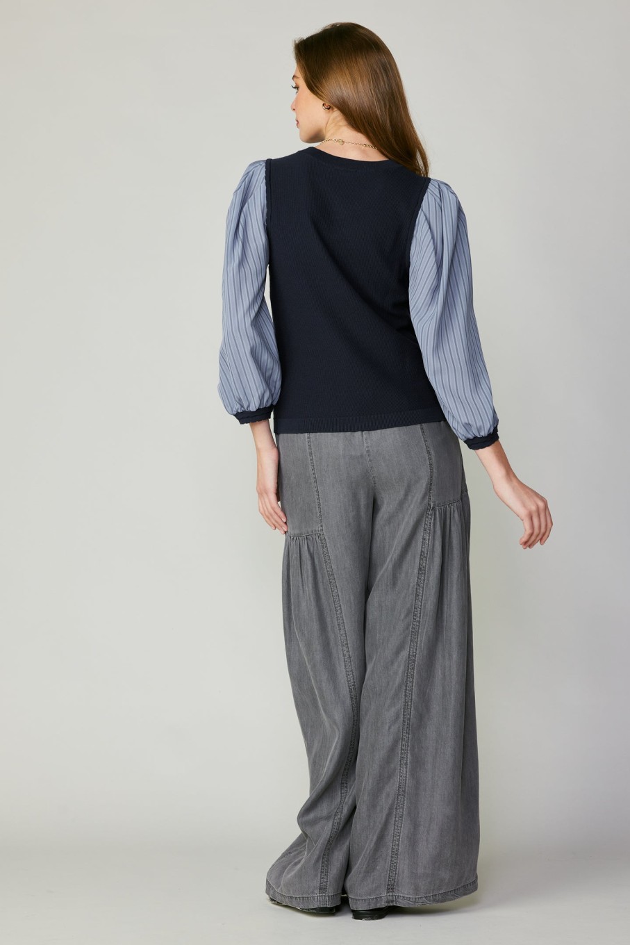 CURRENT AIR Contrast Sweater Top Knitwear