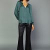 CURRENT AIR Gathered Bow Tie Blouse Blouses
