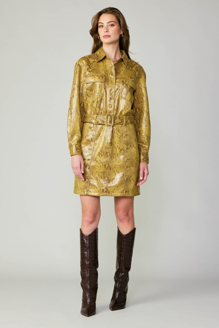 CURRENT AIR Snakeskin Shirt Dress Coats & Jackets