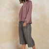 CURRENT AIR Split Neck Long Sleeve Top Long Sleeve Tops