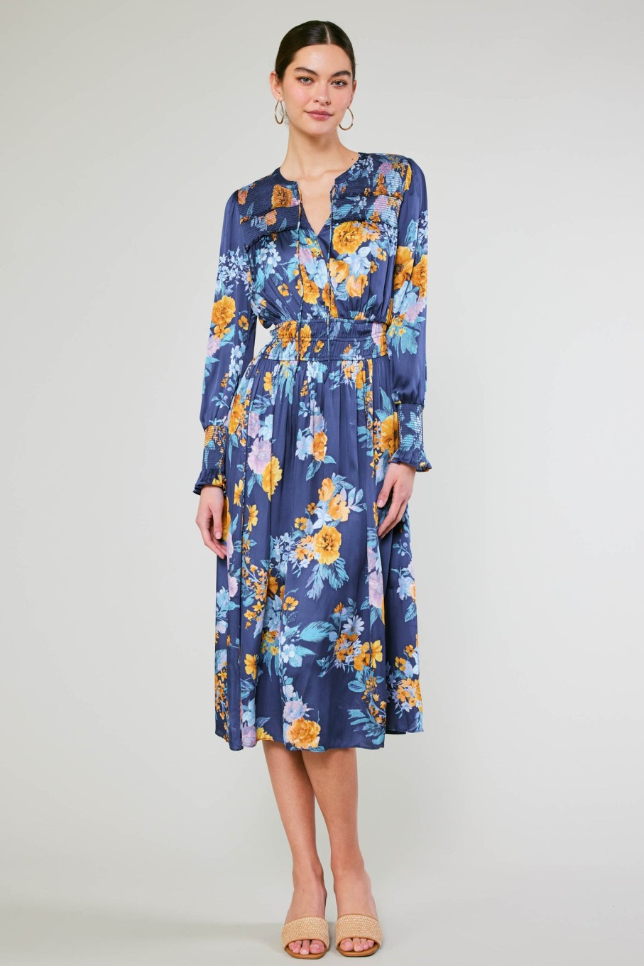 CURRENT AIR Aida Floral Midi Dress Midi Dresses