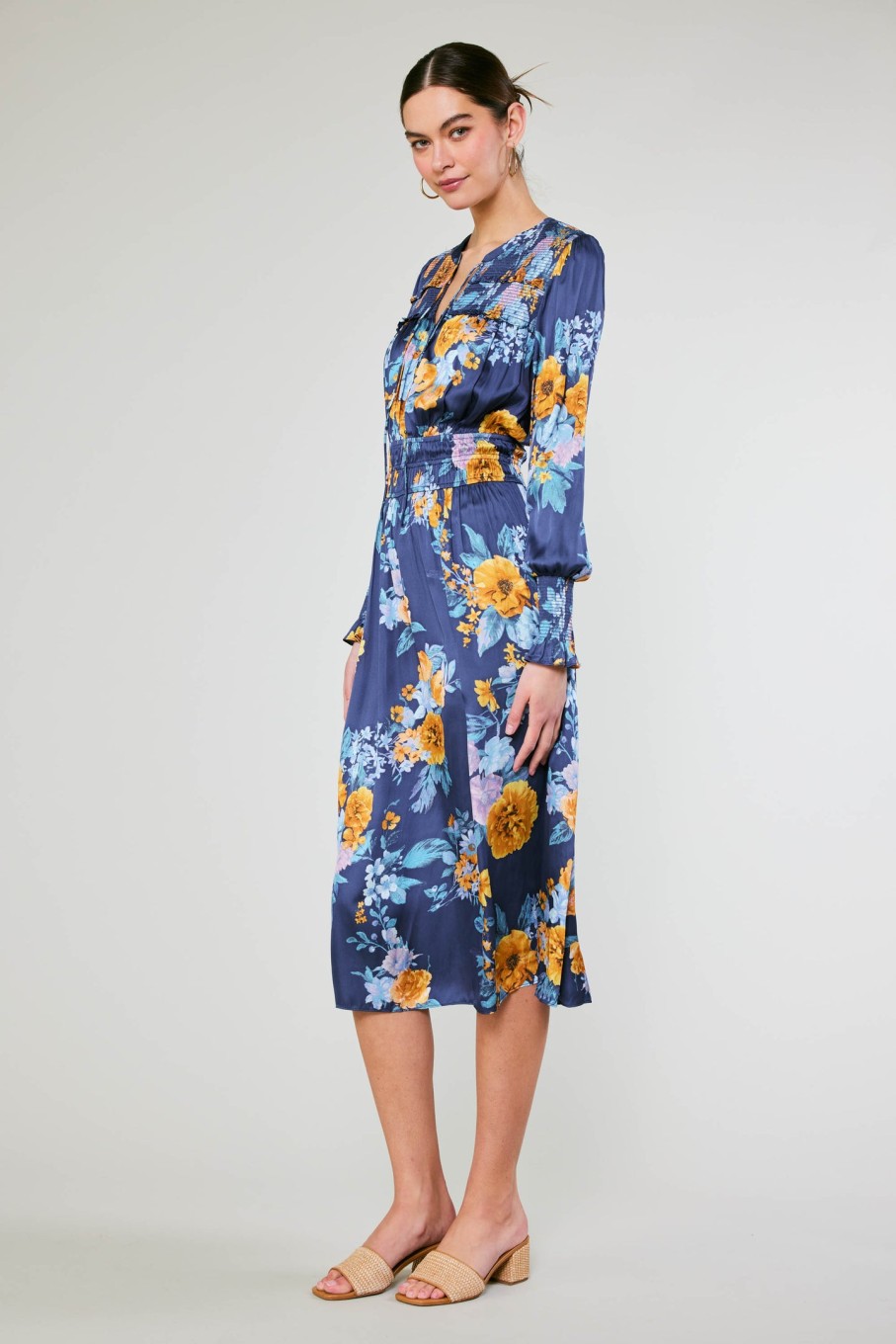 CURRENT AIR Aida Floral Midi Dress Midi Dresses