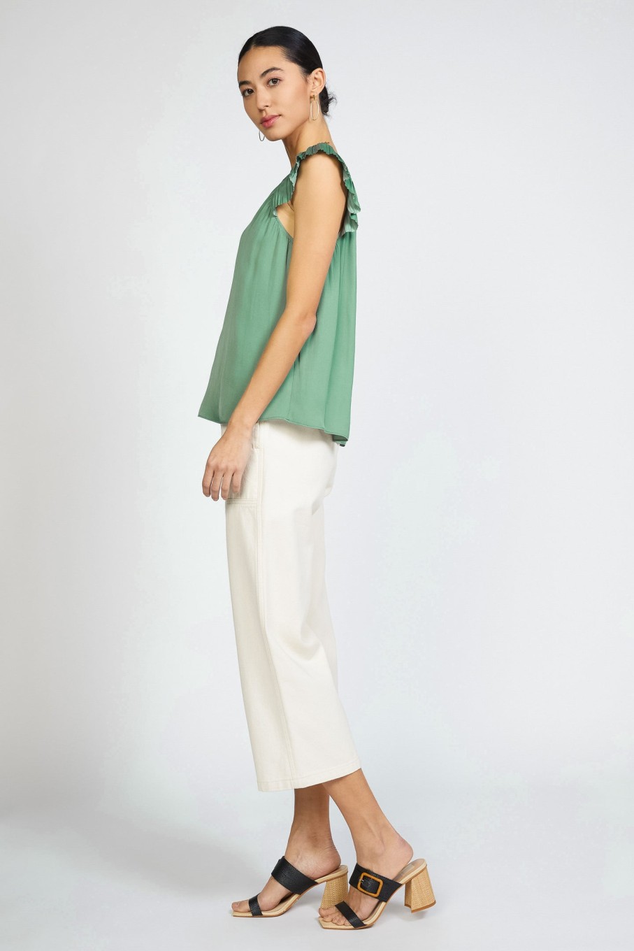 CURRENT AIR Sweetheart Ruffled Top Blouses