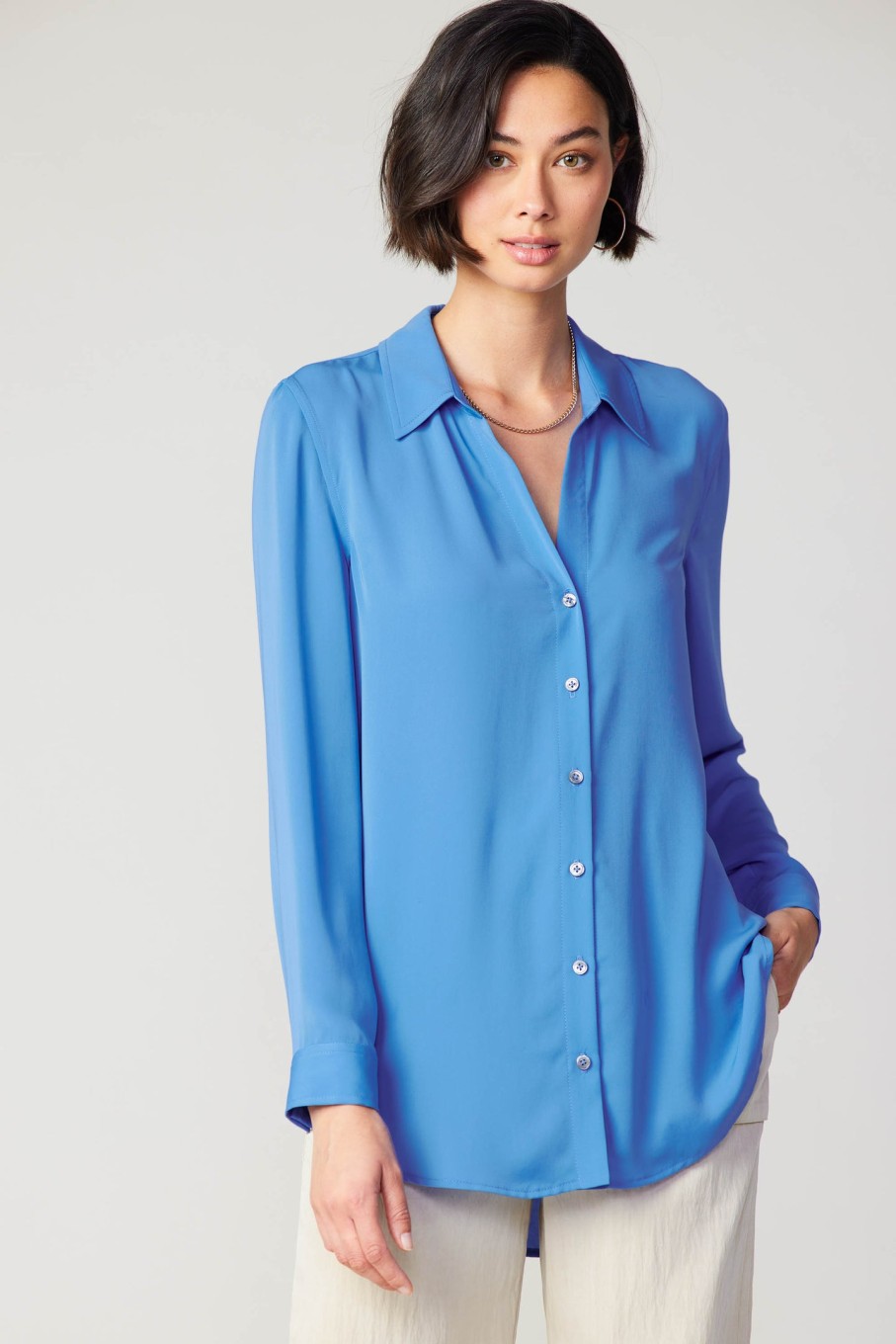 CURRENT AIR Collared Buttondown Shirt Blouses