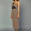 CURRENT AIR Metallic Lace Detail Dress Midi Dresses
