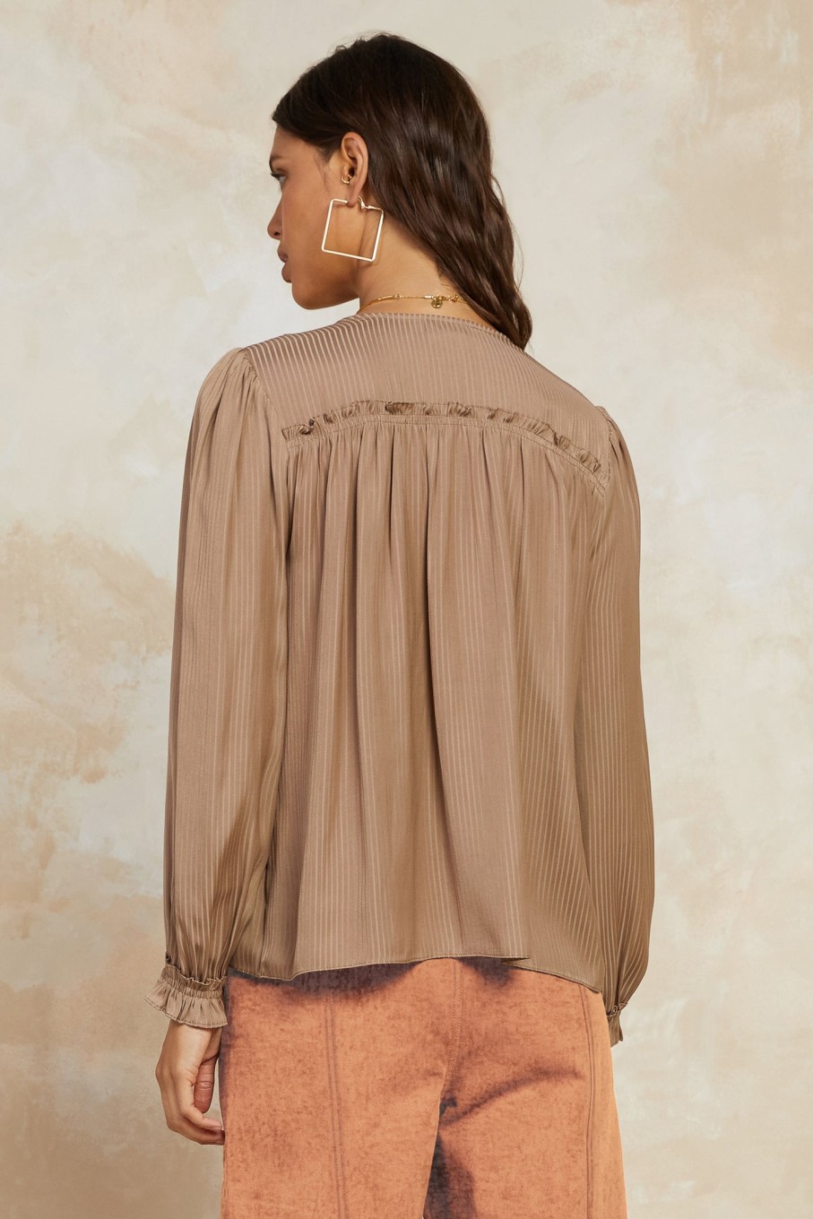 CURRENT AIR Ruffled Yoke Blouse Blouses