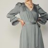 CURRENT AIR Tiered Sleeve Wrap Midi Dress Midi Dresses
