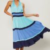 CURRENT AIR Colorblock Tiered Midi Dress Midi Dresses