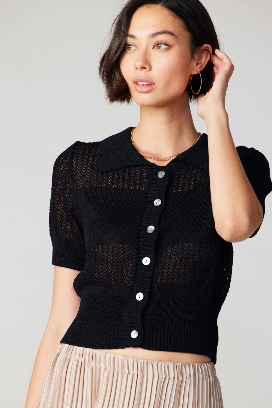 CURRENT AIR Cropped Knit Top Knitwear