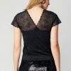 CURRENT AIR Metallic Lace Sweater Top Knitwear