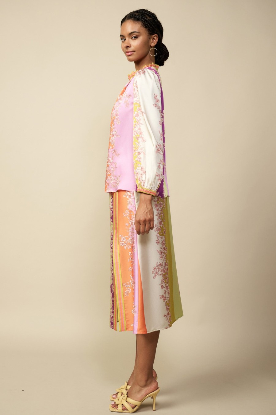 CURRENT AIR Floral Block Printed Blouse Blouses