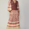 CURRENT AIR Contrast Sleeve Border Print Sweater Sweaters