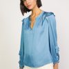 CURRENT AIR Ruffle Trim Blouse Blouses