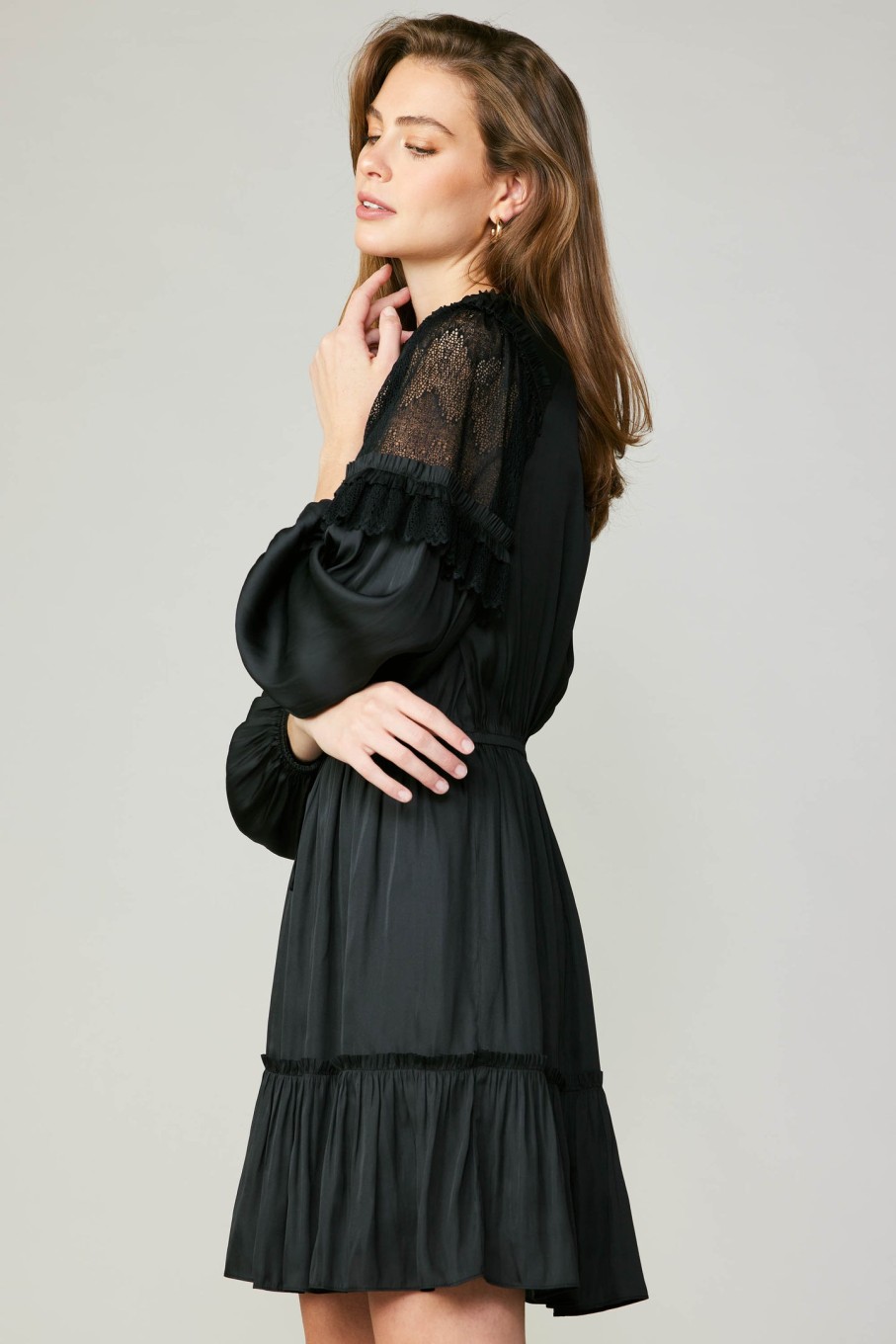 CURRENT AIR Lace Contrast Mini Dress Mini Dresses