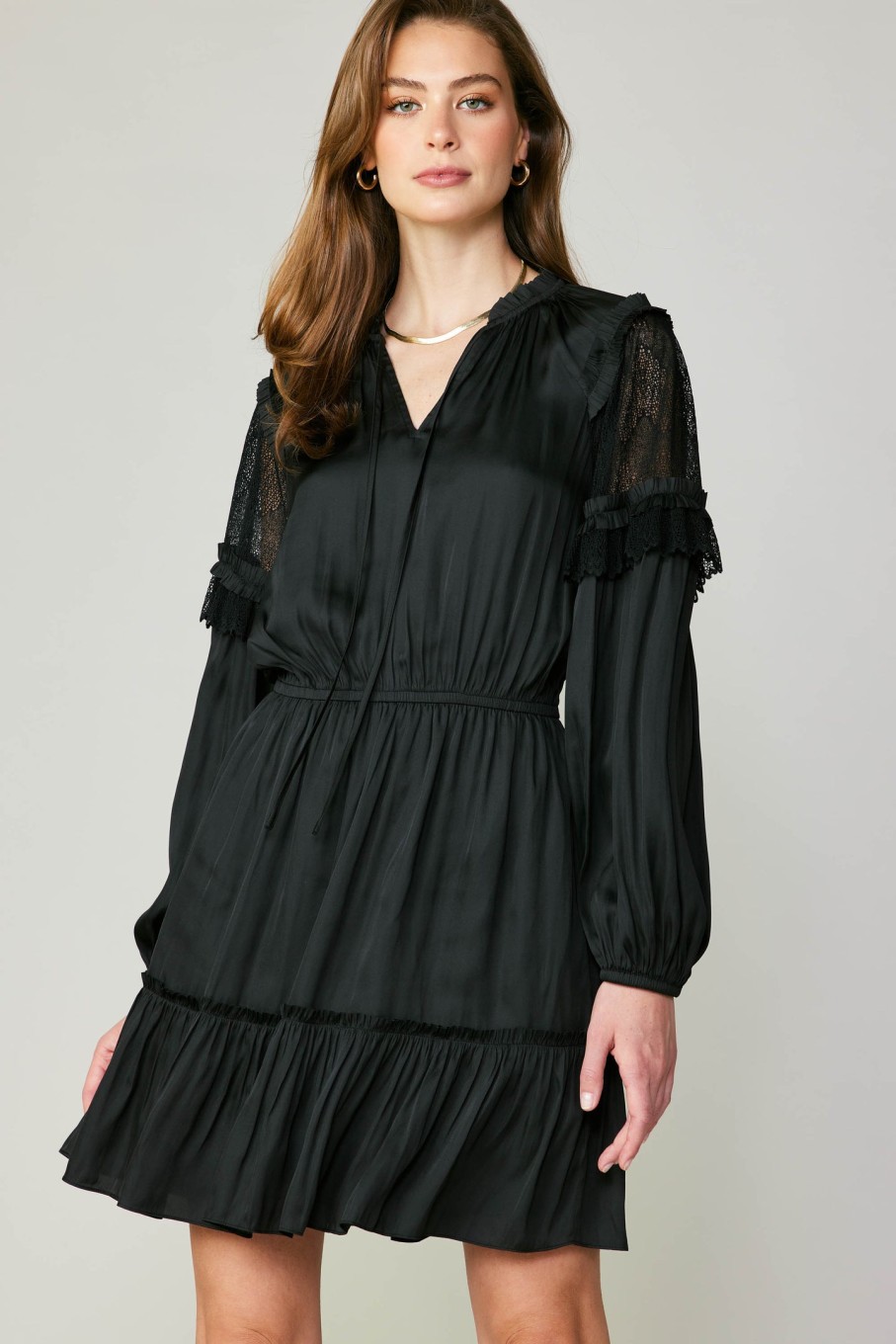 CURRENT AIR Lace Contrast Mini Dress Mini Dresses