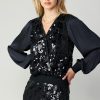 CURRENT AIR Surplice Sequin Top Sets
