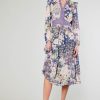 CURRENT AIR Emmaline Peacock Floral Dress Midi Dresses