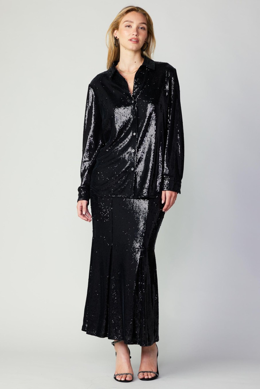 CURRENT AIR Sequin Buttonup Shirt Sets