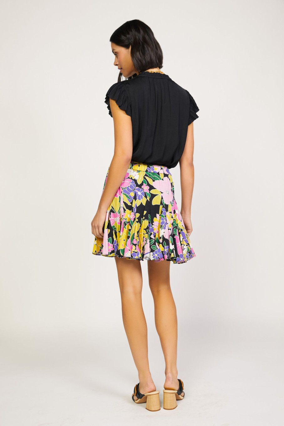 CURRENT AIR Vintage Floral Godet Skirt Skirts