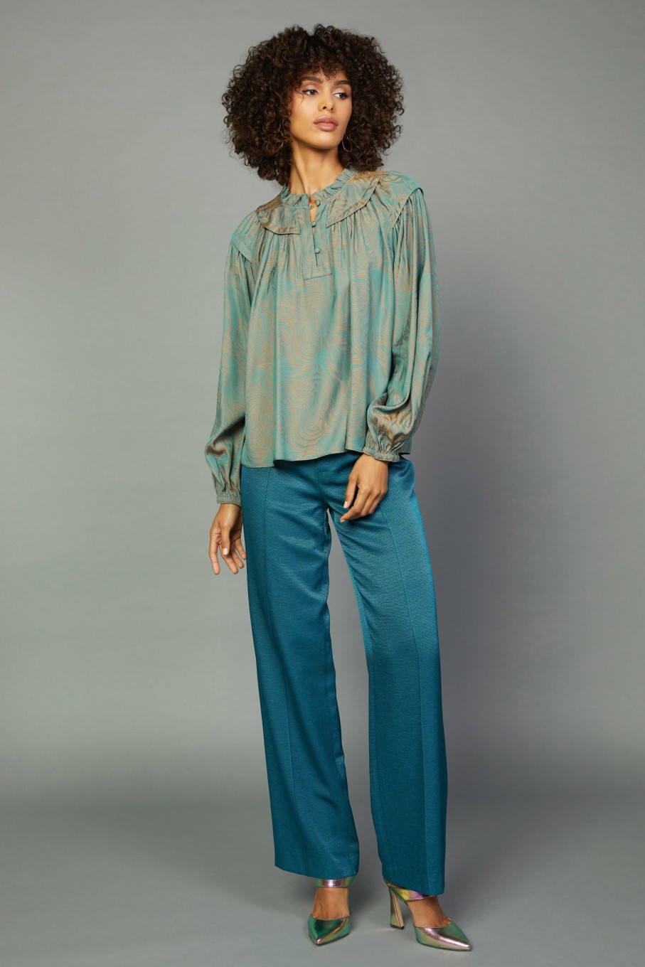 CURRENT AIR Swirl Motif Blouse Blouses