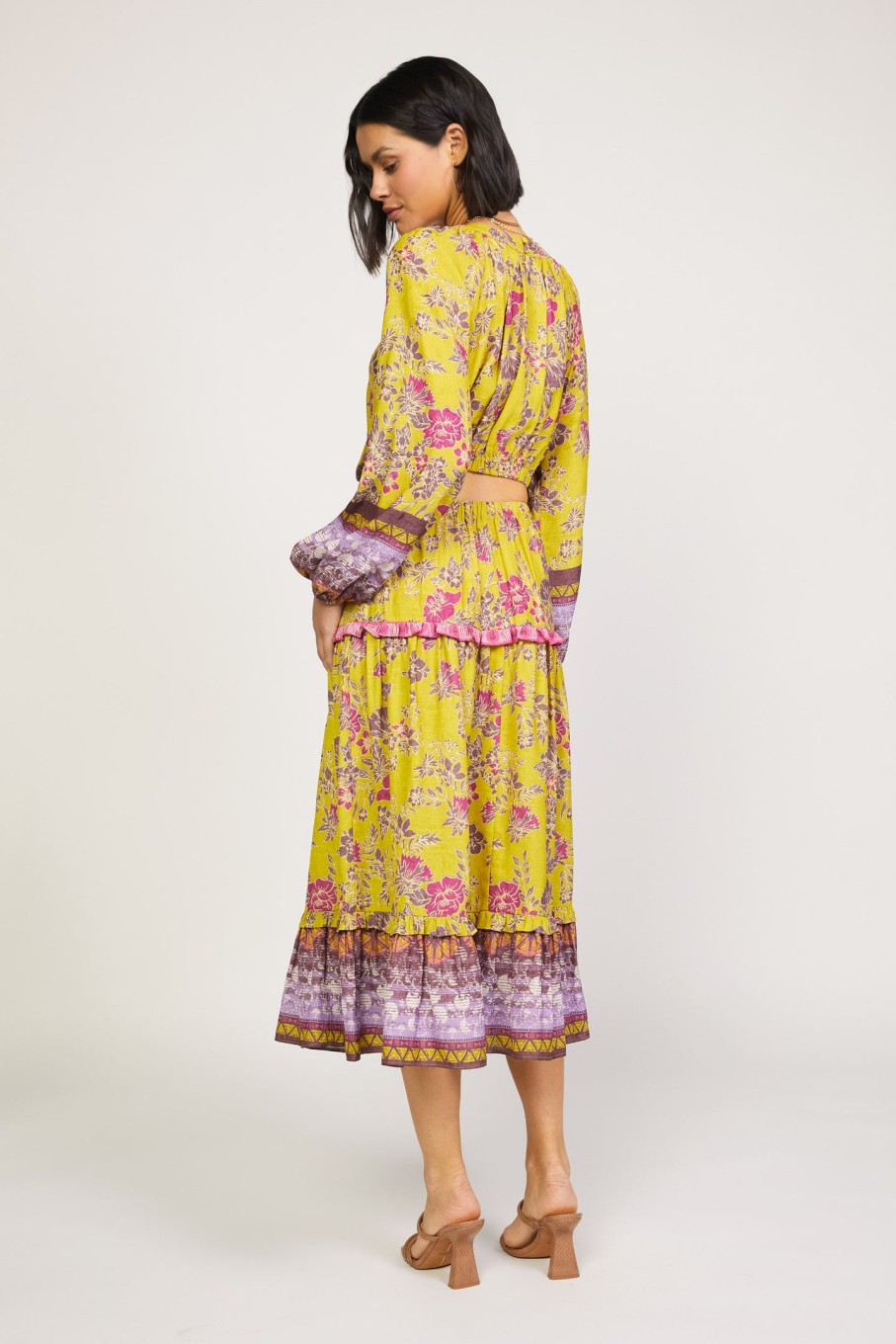 CURRENT AIR Cutout Floral Maxi Dress Maxi Dresses