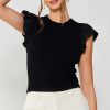 CURRENT AIR Ruffled Sweater Knit Tank Knitwear
