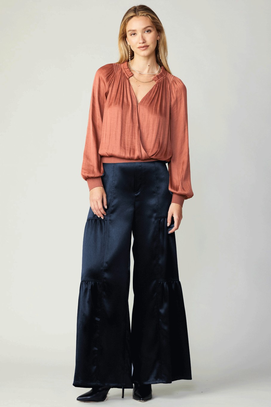 CURRENT AIR Ruffled Surplice Blouse Blouses