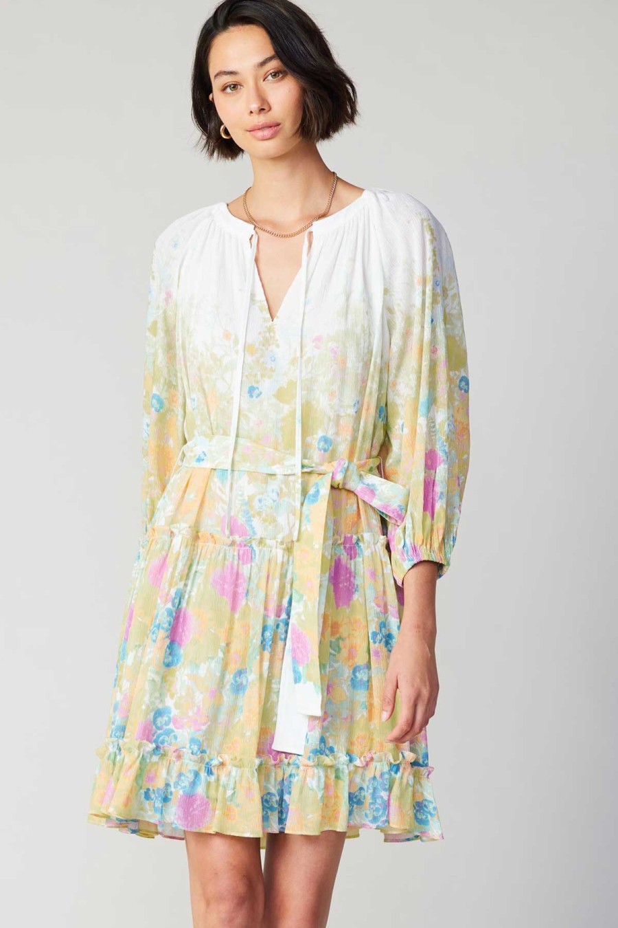 CURRENT AIR Gradient Floral Motif Mini Dress Mini Dresses