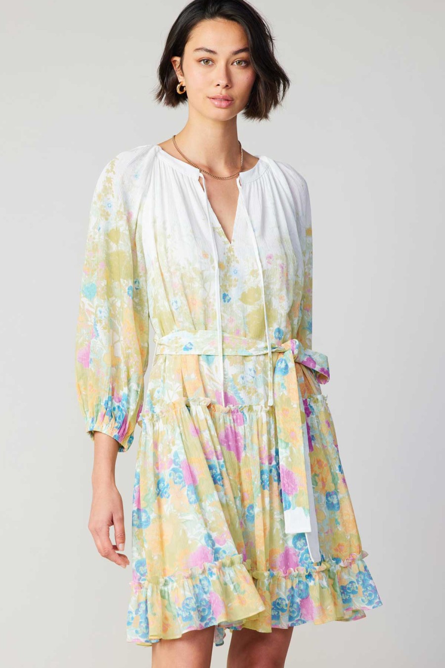 CURRENT AIR Gradient Floral Motif Mini Dress Mini Dresses