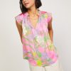 CURRENT AIR Margot Botanical Motif Blouse Blouses