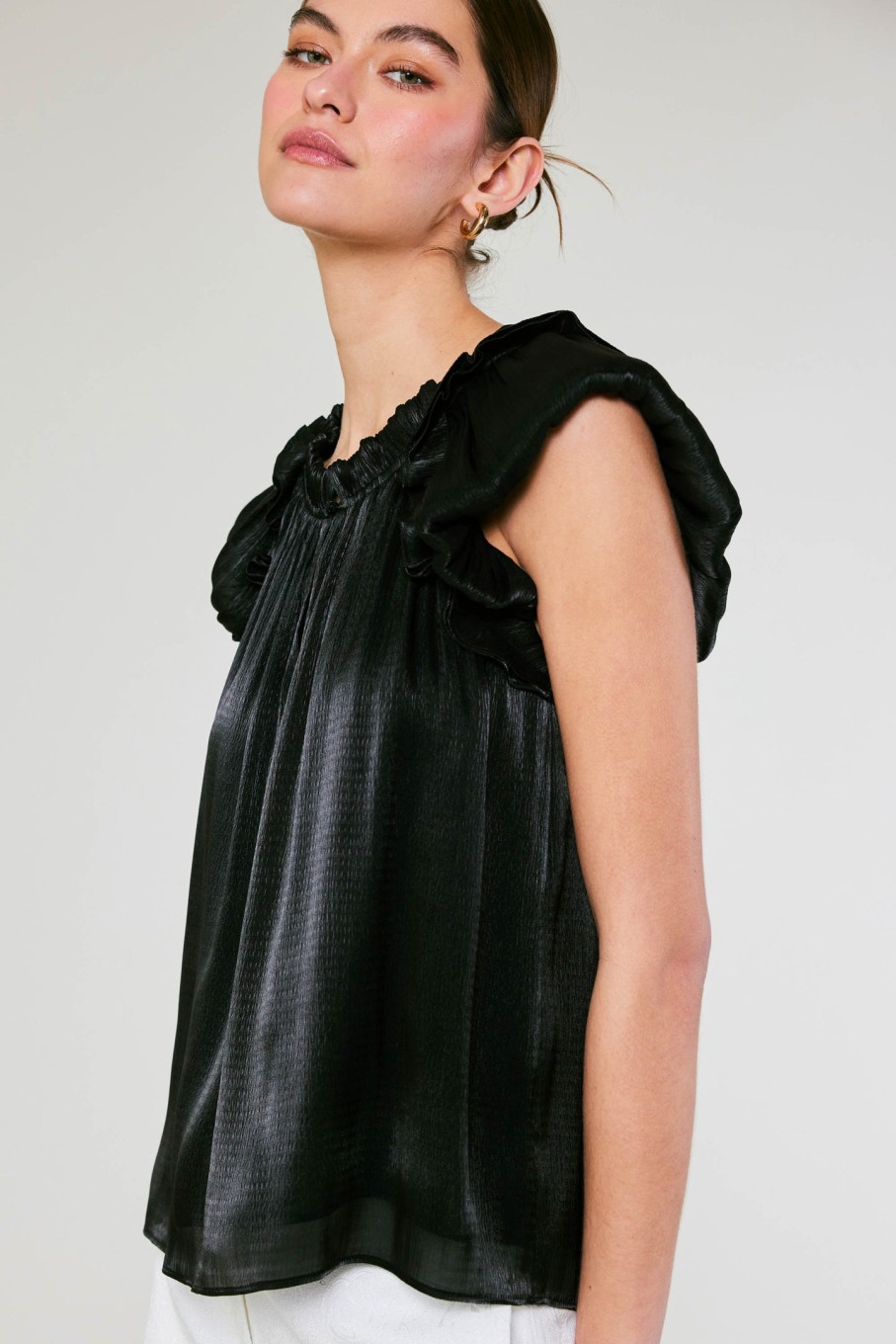 CURRENT AIR Satin Weave Top Blouses