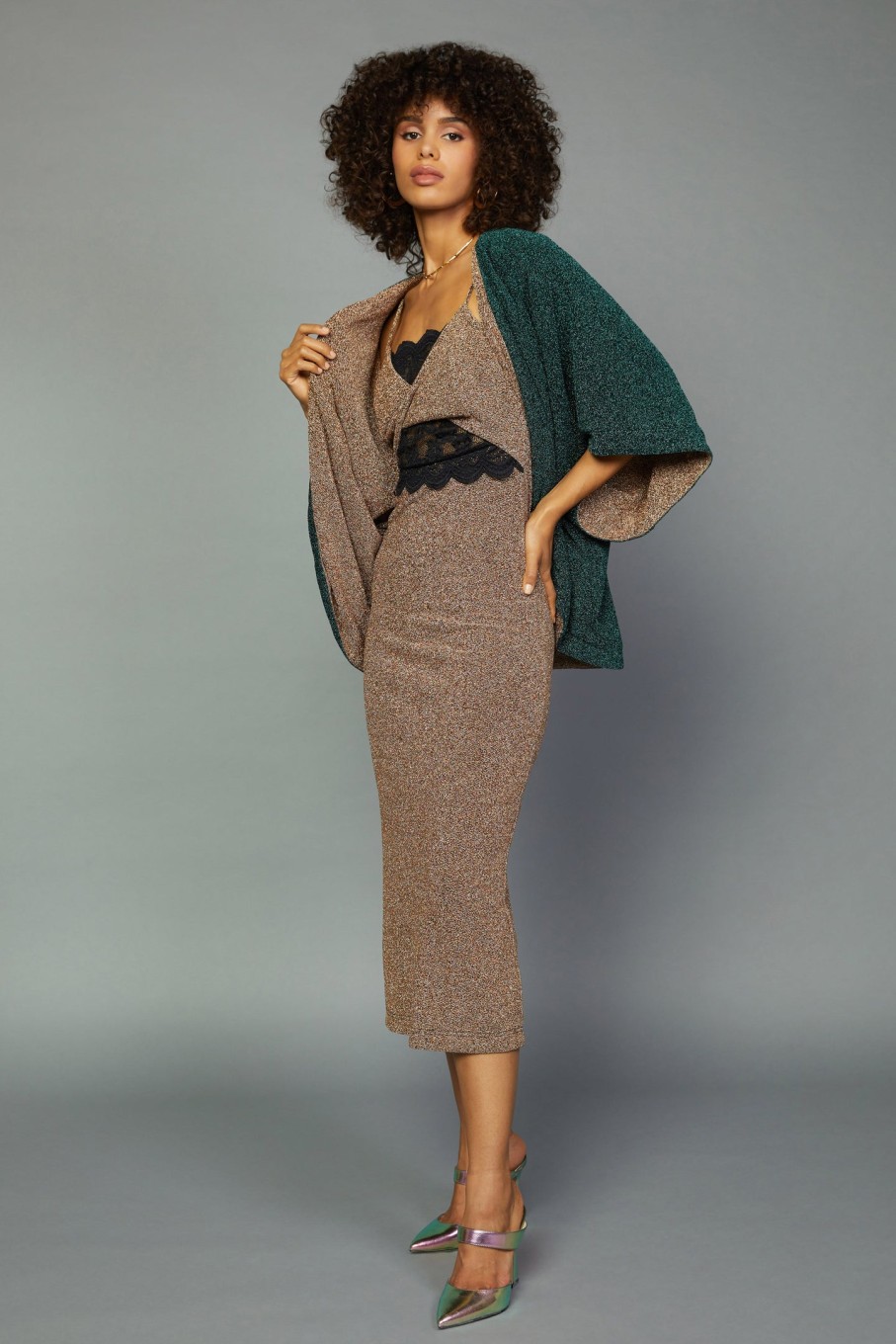 CURRENT AIR Reversible Metallic Cardigan Cardigans