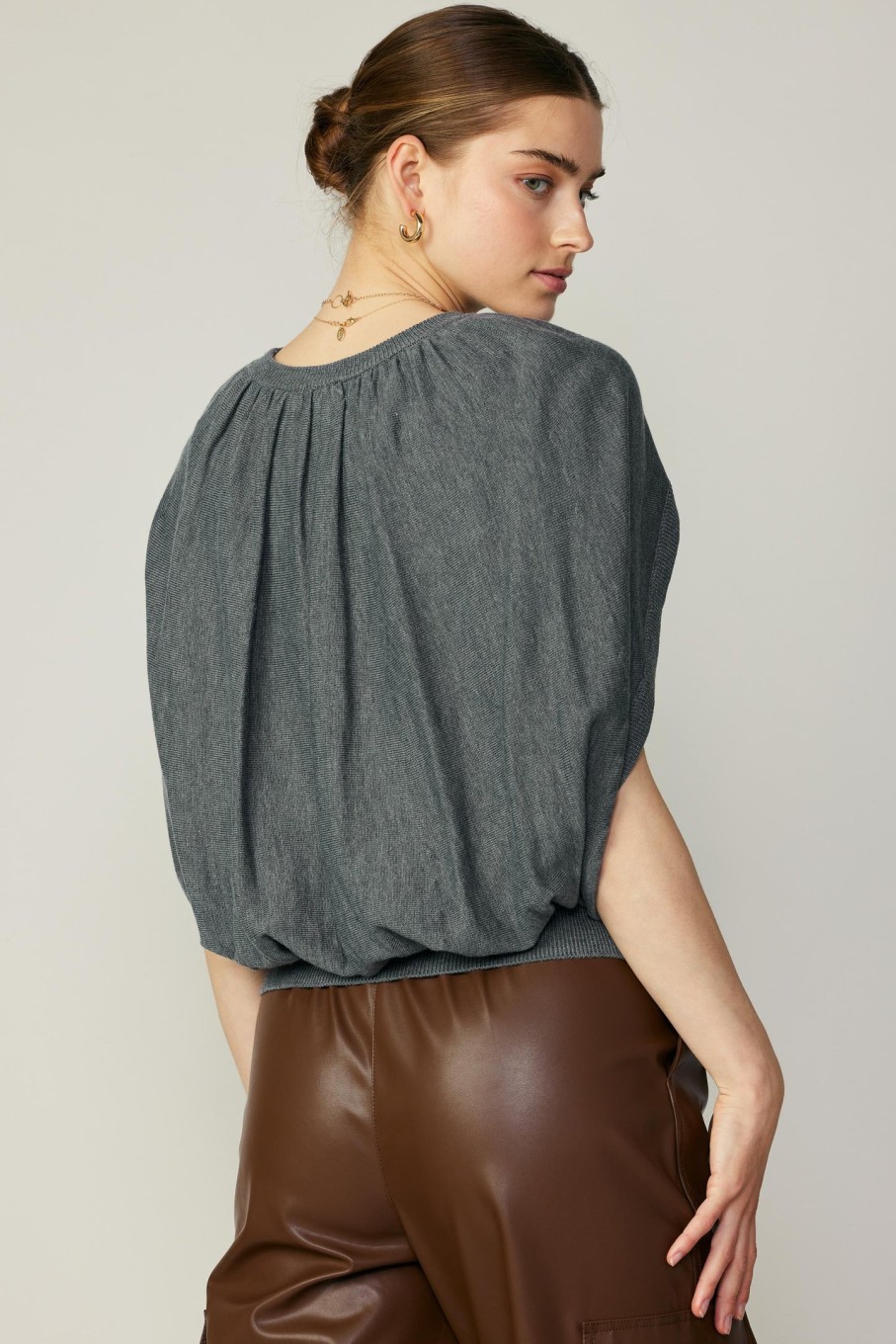 CURRENT AIR Cape Layered Sweater Top Knitwear