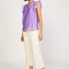 CURRENT AIR Ruffled Sleeveless Top Short Sleeve Tops