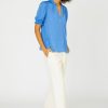 CURRENT AIR Camelia Ruffled Blouse Short Sleeve Tops