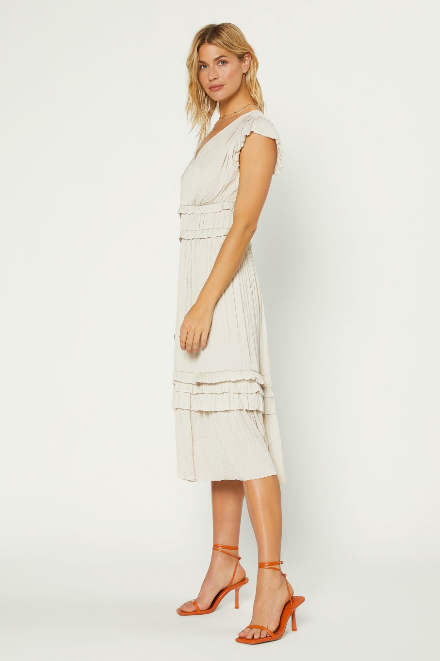CURRENT AIR Sereia Pleated Midi Dress Midi Dresses