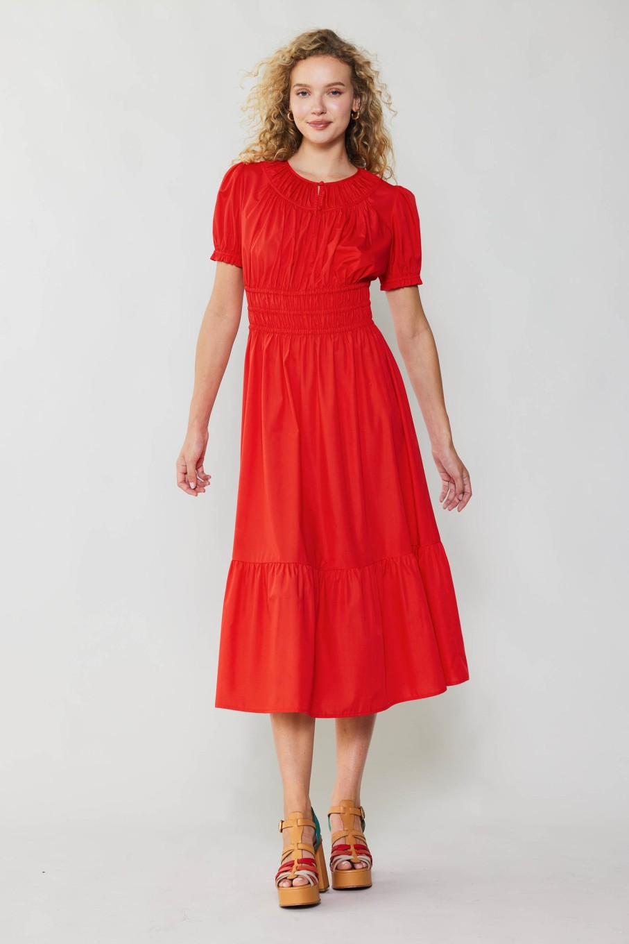 CURRENT AIR Brooklyn Poplin Midi Dress Midi Dresses