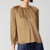 CURRENT AIR Round Neck Ruffled Top Blouses