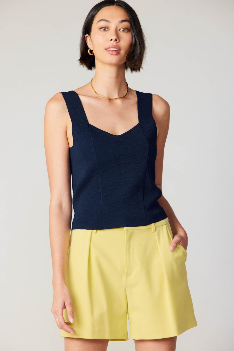 CURRENT AIR Sweetheart Knit Tank Top Sweaters