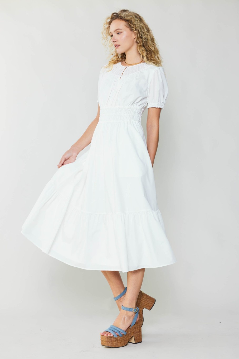 CURRENT AIR Brooklyn Poplin Midi Dress Midi Dresses