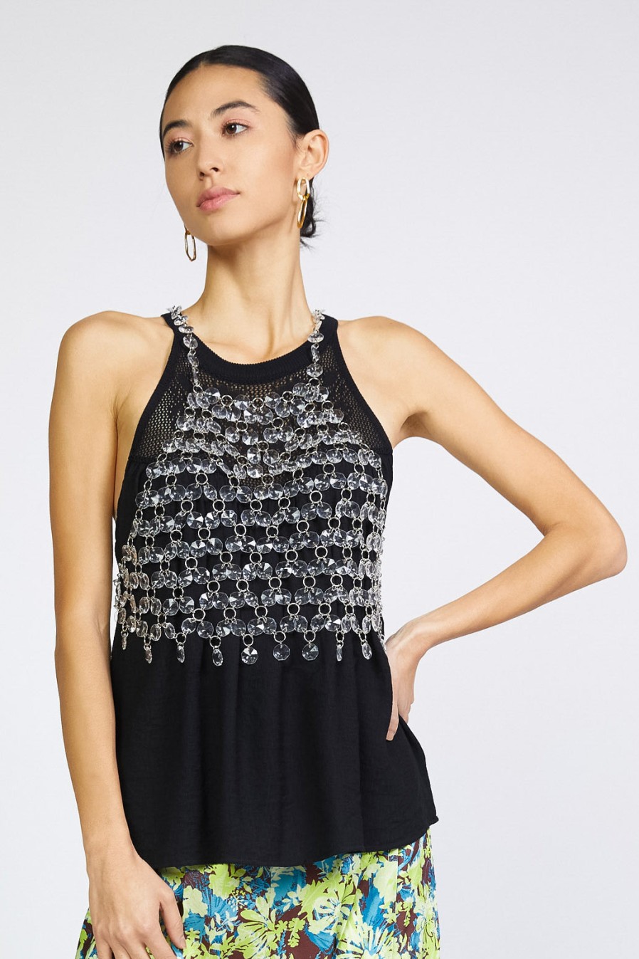CURRENT AIR Clear Beaded Cami Accessories