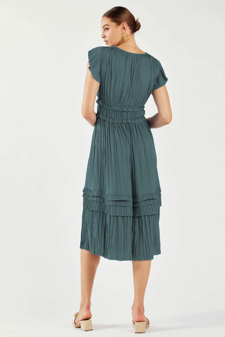 CURRENT AIR Sereia Pleated Midi Dress Midi Dresses