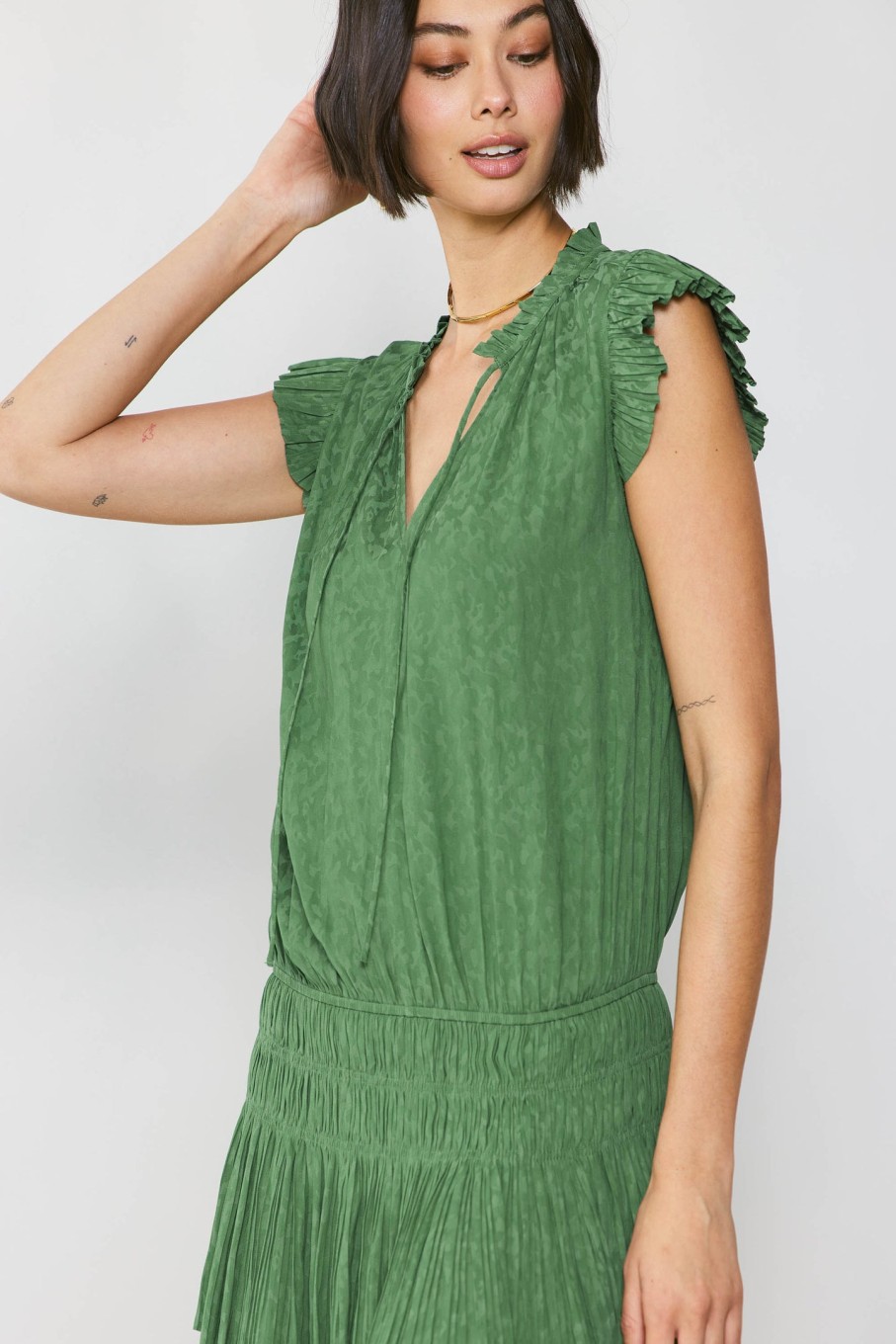 CURRENT AIR Zoey Jacquard Pleated Mini Dress Mini Dresses
