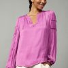 CURRENT AIR Tiered Ruffled Sleeve Blouse Blouses
