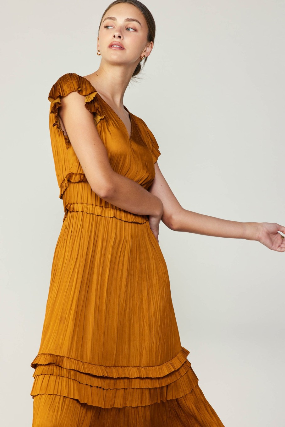 CURRENT AIR Sereia Pleated Midi Dress Midi Dresses