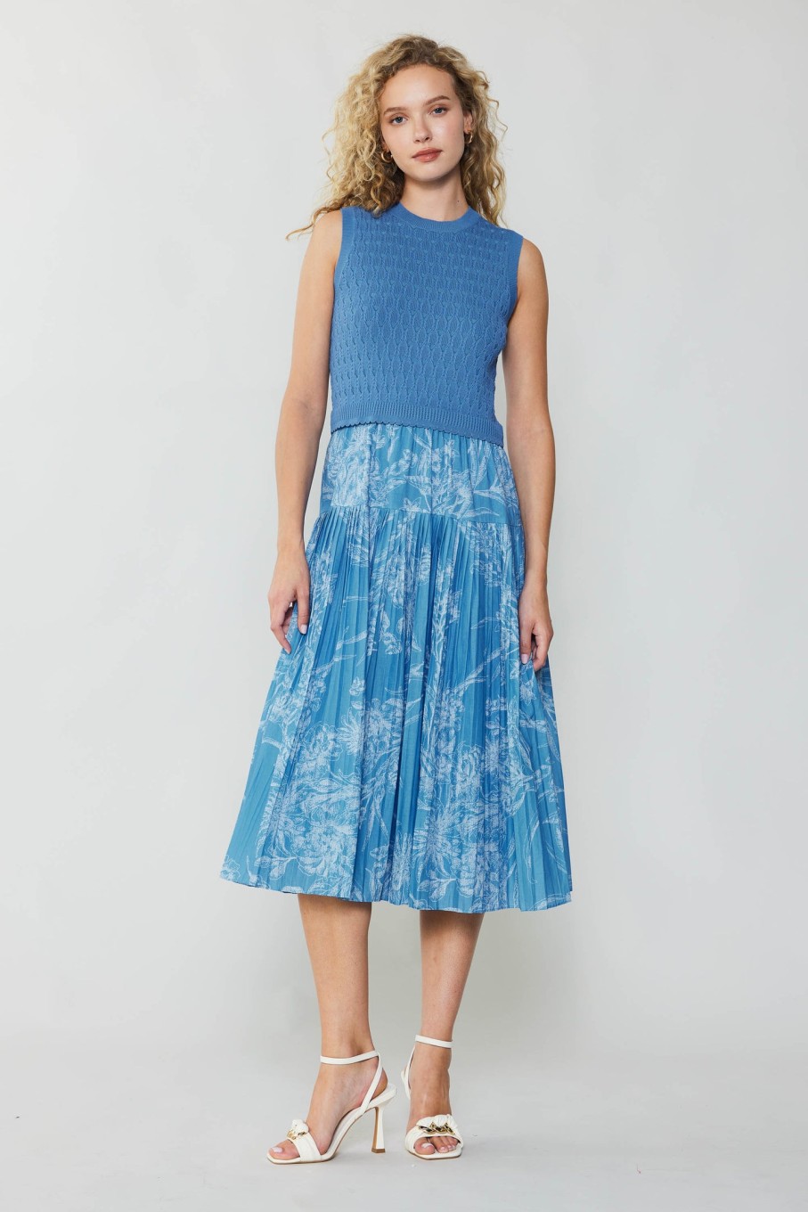 CURRENT AIR Pleated Skirt Sweater Dress Knitwear