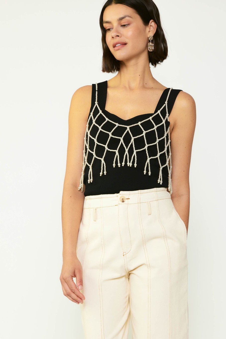 CURRENT AIR Beaded Pearl Cami Accessories