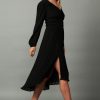 CURRENT AIR Pleated V-Neck Midi Dress Midi Dresses