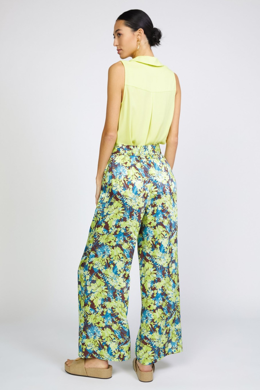 CURRENT AIR Floral Print Wide Pants Pants