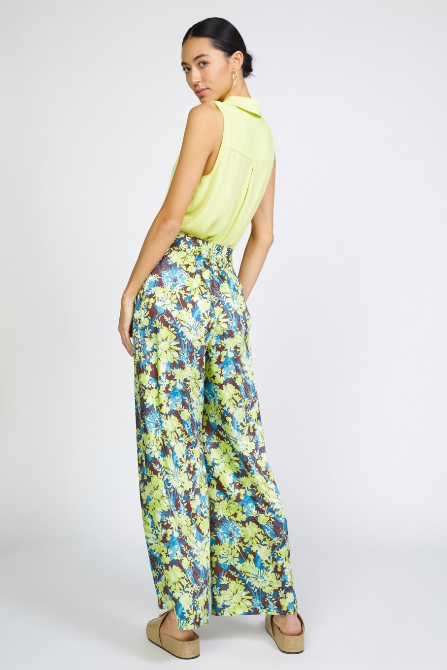 CURRENT AIR Floral Print Wide Pants Pants